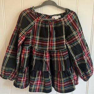 🎄 Crewcuts plaid ruffle shirt